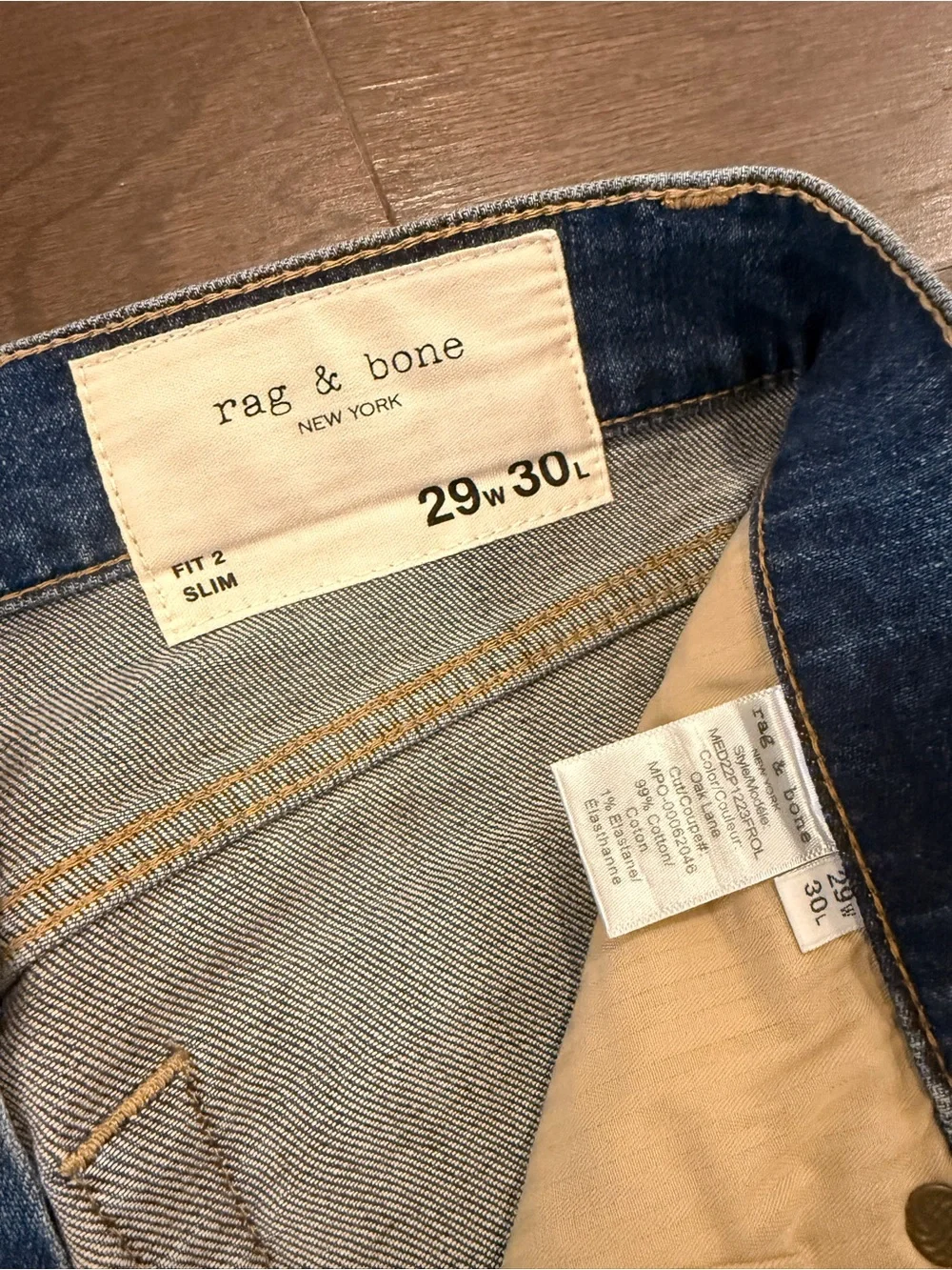 rag & bone Men's Slim Straight Jeans in Medium Blue Wash